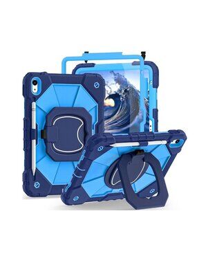 Shockproof iPad 10th/11th Gen Case 360° Protection Blue & Navy Built-In Screen P